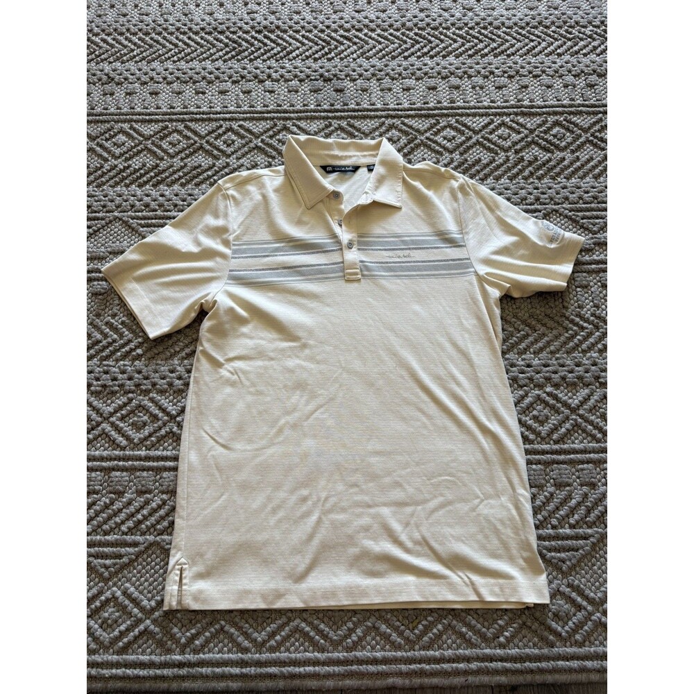 Travis Mathew Polo Shirt Mens M Golf Yellow Silverado Resort Napa Valley